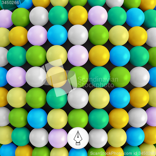 Image of Abstract technology background with balls. Spheric pattern. 