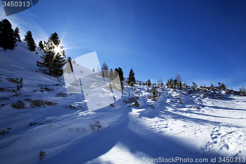 Image of Snowy mountain landscape in the Austrian Alps