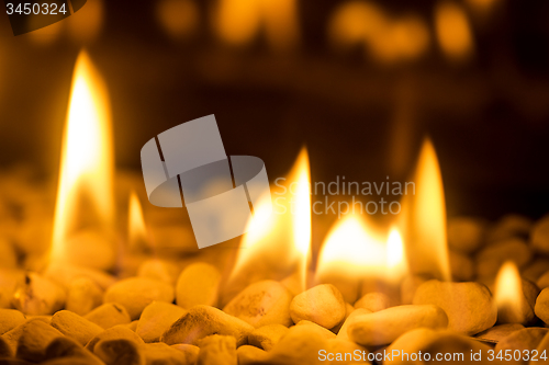 Image of Closeup of fire flames in a chimney