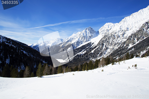 Image of Border crossing from Austria to Italy in winter