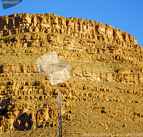 Image of in   africa morocco the atlas valley dry mountain ground isolate