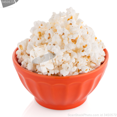 Image of Popcorn in a orange bowl