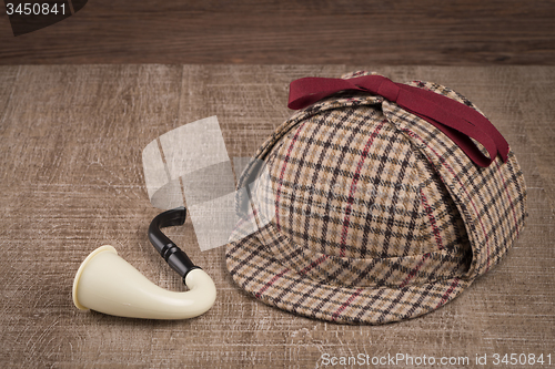 Image of Sherlock Hat and Tobacco pipe