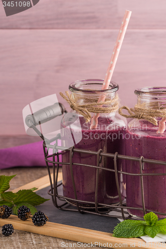 Image of Fresh red fruits smoothie