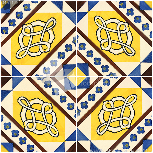 Image of Traditional Portuguese glazed tiles