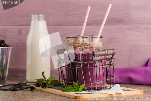Image of Fresh red fruits smoothie
