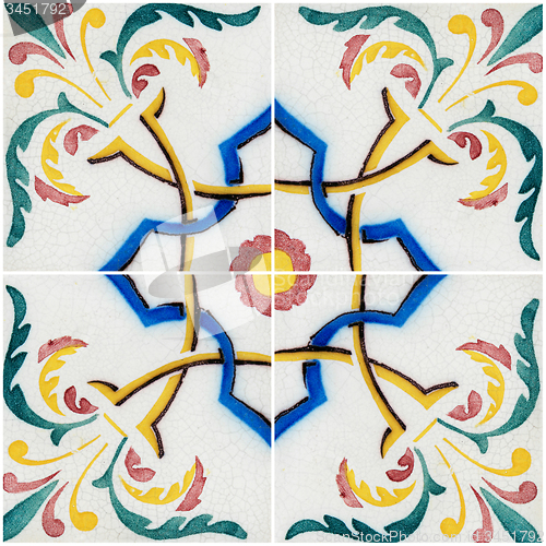Image of Traditional Portuguese glazed tiles