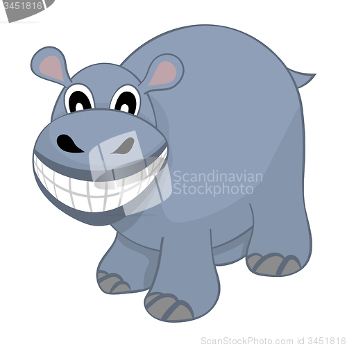 Image of Funny Cartoon Hippo 