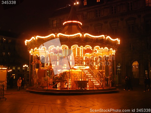 Image of Merry-go-round in the night