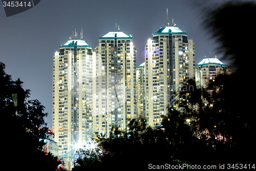 Image of Modern buildings in Jakarta, night shoot