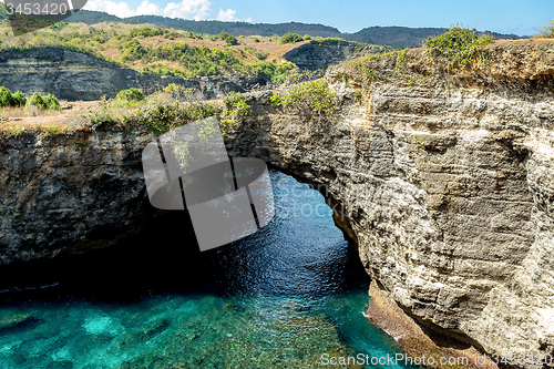 Image of tunnel crater coastline at Nusa Penida island