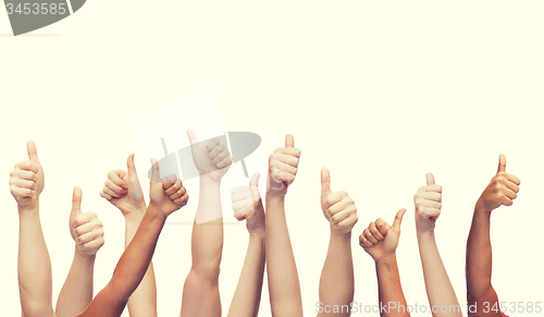 Image of human hands showing thumbs up