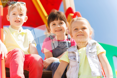 Image of group of happy kids on children playground