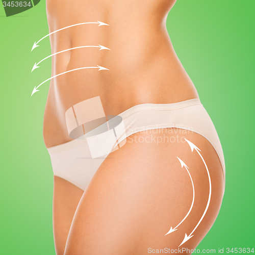 Image of woman in cotton underwear showing slimming concept