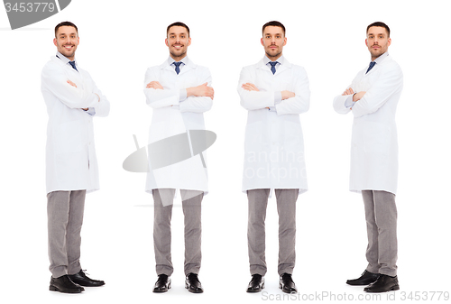 Image of happy doctors in white coat