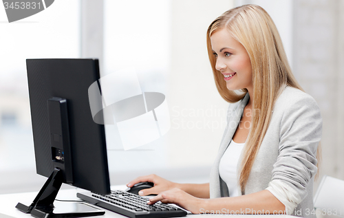 Image of businesswoman with computer