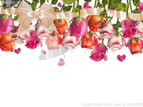 Image of Roses and heart shape Petals. EPS 10