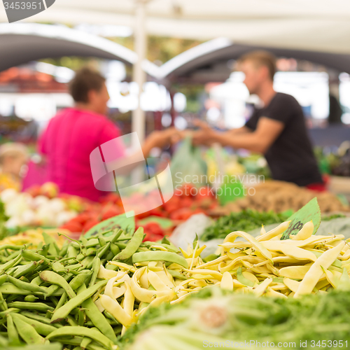 Image of Farmers\' food market stall with variety of organic vegetable.