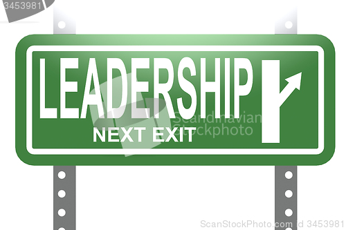 Image of Leadership green sign board isolated