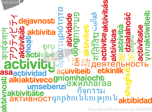 Image of Activity multilanguage wordcloud background concept