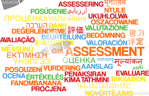 Image of Assessment multilanguage wordcloud background concept
