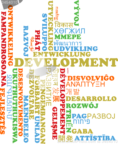 Image of Development multilanguage wordcloud background concept