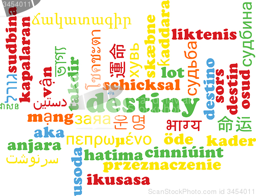 Image of Destiny multilanguage wordcloud background concept