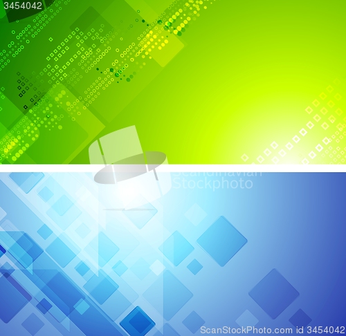 Image of Bright green and blue tech banners