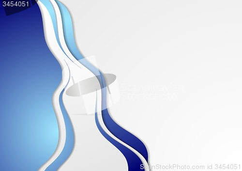 Image of Bright blue abstract waves vector background