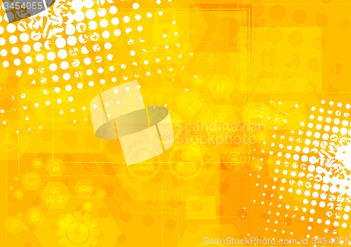 Image of Bright orange grunge tech background