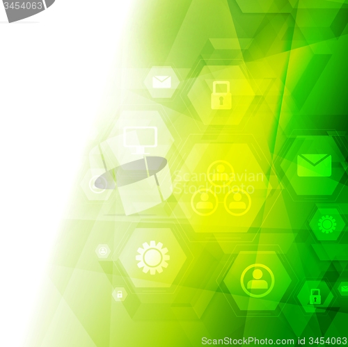 Image of Abstract bright green tech background