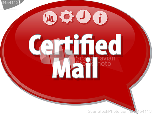 Image of Certified Mail  Business term speech bubble illustration