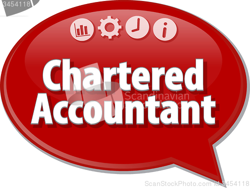 Image of Chartered Accountant  Business term speech bubble illustration