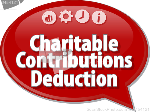 Image of Charitable Contributions Deduction Business term speech bubble i