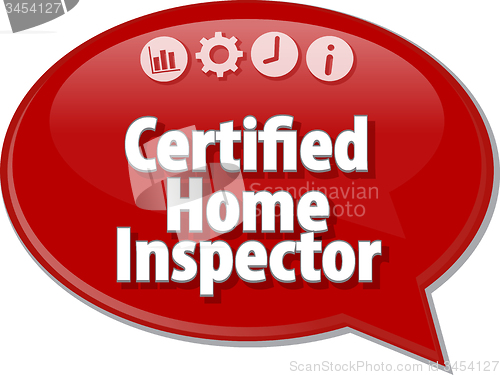 Image of Certified Home Inspector Business term speech bubble illustratio