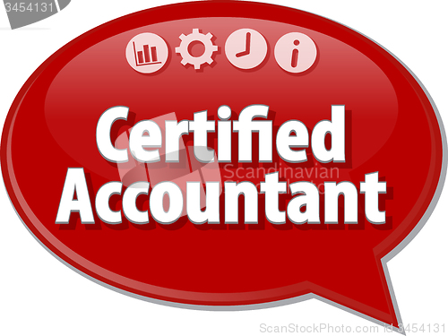 Image of Certified Accountant  Business term speech bubble illustration