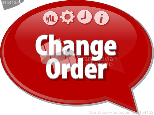 Image of Change Order  Business term speech bubble illustration