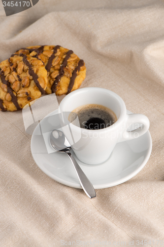 Image of White coffee cup with coffee