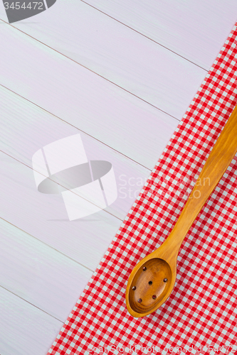 Image of Kitchenware on red towel