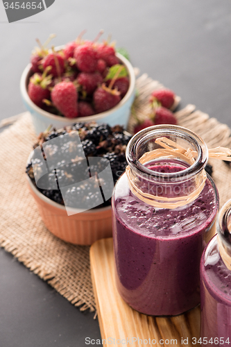 Image of Fresh red fruits smoothie