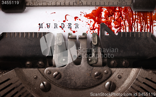 Image of Bloody note - Vintage inscription made by old typewriter