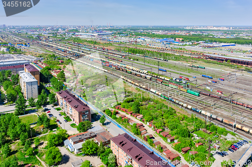 Image of Voynovka railway node. Residential district.Tyumen