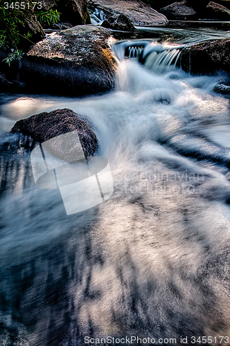 Image of river stream flowing over rocks