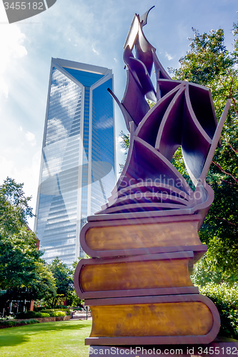 Image of charlotte nc skyline and street scenes during day time