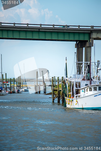 Image of waterway scenes near Cockspur Island Lighthouse