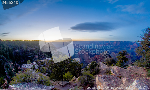 Image of grand canyon under moon and star light