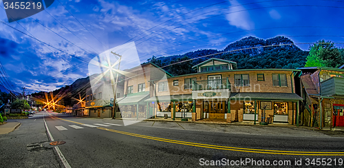 Image of town of chimney rock in north carolina near lake lure