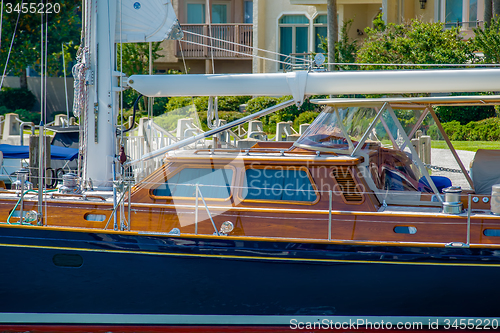 Image of boats and fishing boats in the harbor marina