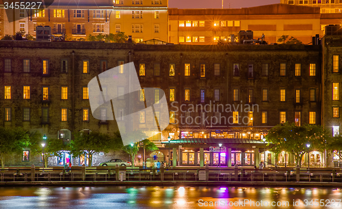 Image of River Street at Twilight in Savannah Georgia