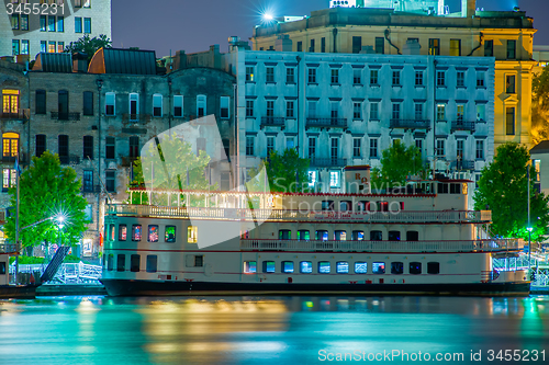 Image of River Street at Twilight in Savannah Georgia